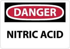 NMC - "Danger - Nitric Acid", 10" Long x 14" Wide, Rigid Plastic Safety Sign - Rectangle, 0.05" Thick, Use for Hazardous Materials - Caliber Tooling