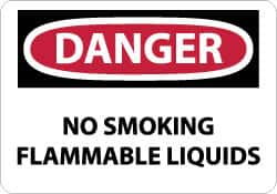 NMC - "Danger - No Smoking - Flammable Liquids", 10" Long x 14" Wide, Rigid Plastic Safety Sign - Rectangle, 0.05" Thick, Use for Accident Prevention - Caliber Tooling