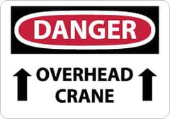 NMC - "Danger - Overhead Crane", 10" Long x 14" Wide, Rigid Plastic Safety Sign - Rectangle, 0.05" Thick, Use for Accident Prevention - Caliber Tooling