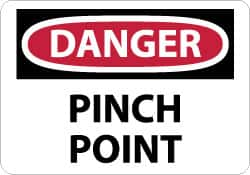 NMC - "Danger - Pinch Point", 10" Long x 14" Wide, Rigid Plastic Safety Sign - Rectangle, 0.05" Thick, Use for Accident Prevention - Caliber Tooling