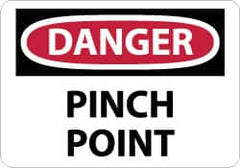 NMC - "Danger - Pinch Point", 10" Long x 14" Wide, Rigid Plastic Safety Sign - Rectangle, 0.05" Thick, Use for Accident Prevention - Caliber Tooling