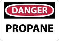 NMC - "Danger - Propane", 10" Long x 14" Wide, Rigid Plastic Safety Sign - Rectangle, 0.05" Thick, Use for Hazardous Materials - Caliber Tooling