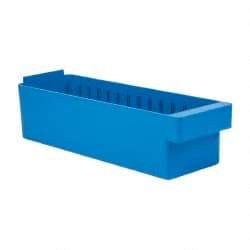 Quantum Storage - 17-5/8" Deep, Blue High-Impact Polystyrene Drawer Bin - 4-5/8" High x 5-9/16" Wide x 17-5/8" Long - Caliber Tooling