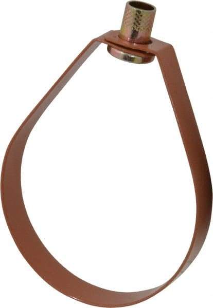 Empire - 4" Pipe, 5/8" Rod, Carbon Steel Emlok Swivel Ring Hanger - Copper Plated, 1,250 Lb Capacity - Caliber Tooling