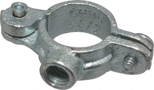 Empire - 1/2" Pipe, 3/8" Rod, Malleable Iron Split Ring Hanger - Electro Galvanized, 180 Lb Capacity - Caliber Tooling