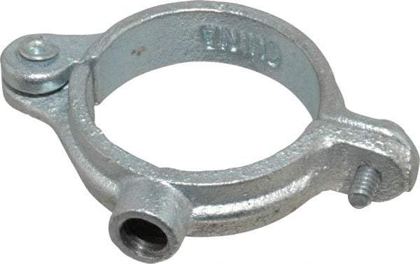 Empire - 1-1/4" Pipe, 3/8" Rod, Malleable Iron Split Ring Hanger - Electro Galvanized, 180 Lb Capacity - Caliber Tooling