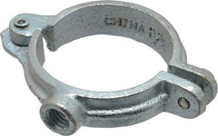 Empire - 1-1/2" Pipe, 3/8" Rod, Malleable Iron Split Ring Hanger - Electro Galvanized, 180 Lb Capacity - Caliber Tooling