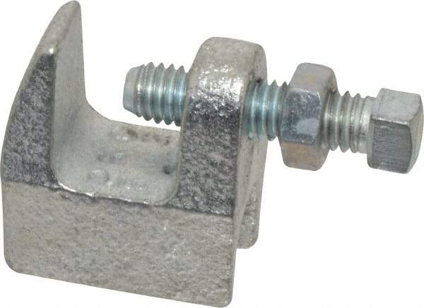 Empire - 3/4" Max Flange Thickness, 3/8" Rod Top Beam Clamp - 350 Lb Capacity, Ductile Iron - Caliber Tooling