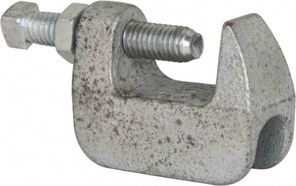 Empire - 1-1/4" Max Flange Thickness, 3/8" Rod Wide Jaw Top Beam Clamp - 400 Lb Capacity, Ductile Iron - Caliber Tooling