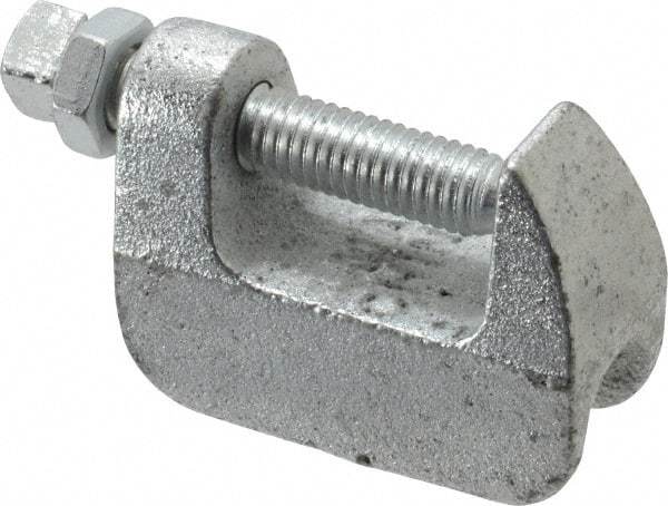 Empire - 1-1/4" Max Flange Thickness, 1/2" Rod Wide Jaw Top Beam Clamp - 500 Lb Capacity, Ductile Iron - Caliber Tooling