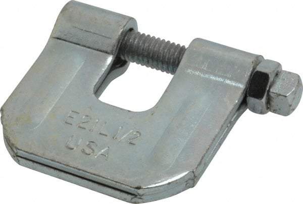 Empire - 3/4" Max Flange Thickness, 1/2" Rod C-Clamp with Locknut - 500 Lb Capacity, Carbon Steel - Caliber Tooling