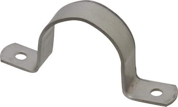 Empire - 1-1/2 Pipe, Grade 304 Stainless Steel, Pipe, Conduit or Tube Strap - 2 Mounting Holes - Caliber Tooling