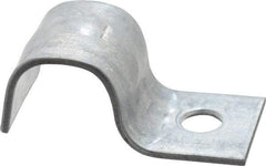 Empire - 3/8" Pipe, Carbon Steel, Electro Galvanized" Pipe or Conduit Strap - 1 Mounting Hole - Caliber Tooling