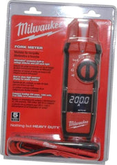 Milwaukee Tool - 2205-20, CAT IV, CAT III, Digital True RMS Clamp Meter with 0.63" Fork Jaws - 1000 VAC/VDC, 200 AC/DC Amps, Measures Voltage, Continuity, Current, Resistance - Caliber Tooling