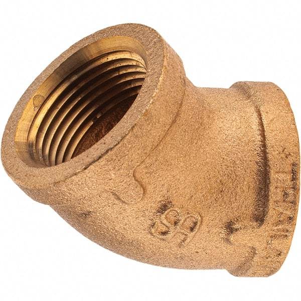 Merit Brass - Class 125, 1" Internal Pipe, Brass 45° Street Elbow - FNPT x FNPT - Caliber Tooling