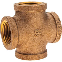 Merit Brass - Class 125, 1" Internal Pipe, Brass Cross - All FNPT - Caliber Tooling