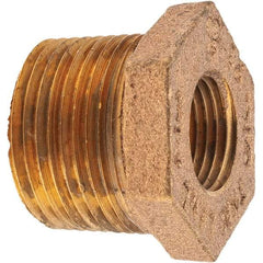 Merit Brass - Class 125, 3/4 x 3/8" Internal Pipe, Brass Hex Bushing - MNPT x FNPT - Caliber Tooling