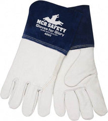 MCR Safety - Size 2XL Kevlar Lined Goatskin Welding Glove - White/Blue, Pair - Caliber Tooling