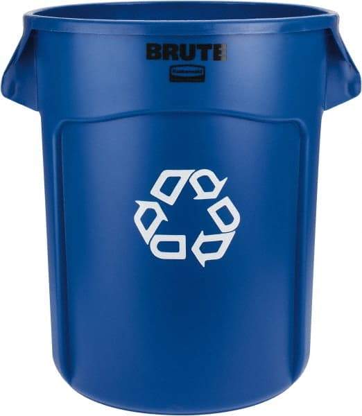 Rubbermaid - 20 Gal Blue Round Recycling Container - Polyethylene, 22-7/8" High - Caliber Tooling