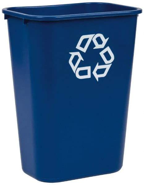 Rubbermaid - 41 Qt Blue Rectangle Recycling Container - Polyethylene, 19.88" High x 15-1/4" Long x 11" Wide - Caliber Tooling