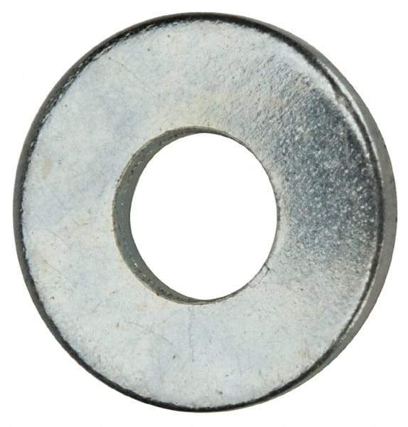 Value Collection - #4 Screw, Grade 2 Steel SAE Flat Washer - 1/8" ID x 5/16" OD, 0.04" Thick, Zinc-Plated Finish - Caliber Tooling