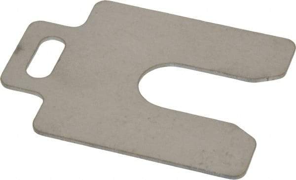 Made in USA - 10 Piece, 2 Inch Long x 2 Inch Wide x 0.05 Inch Thick, Slotted Shim Stock - Stainless Steel, 5/8 Inch Wide Slot - Caliber Tooling