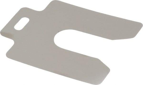 Made in USA - 20 Piece, 3 Inch Long x 3 Inch Wide x 0.004 Inch Thick, Slotted Shim Stock - Stainless Steel, 7/8 Inch Wide Slot - Caliber Tooling