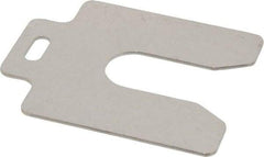 Made in USA - 10 Piece, 3 Inch Long x 3 Inch Wide x 0.062 Inch Thick, Slotted Shim Stock - Stainless Steel, 7/8 Inch Wide Slot - Caliber Tooling