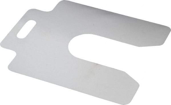 Made in USA - 20 Piece, 4 Inch Long x 4 Inch Wide x 0.001 Inch Thick, Slotted Shim Stock - Stainless Steel, 1-1/4 Inch Wide Slot - Caliber Tooling