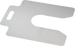 Made in USA - 20 Piece, 4 Inch Long x 4 Inch Wide x 0.002 Inch Thick, Slotted Shim Stock - Stainless Steel, 1-1/4 Inch Wide Slot - Caliber Tooling