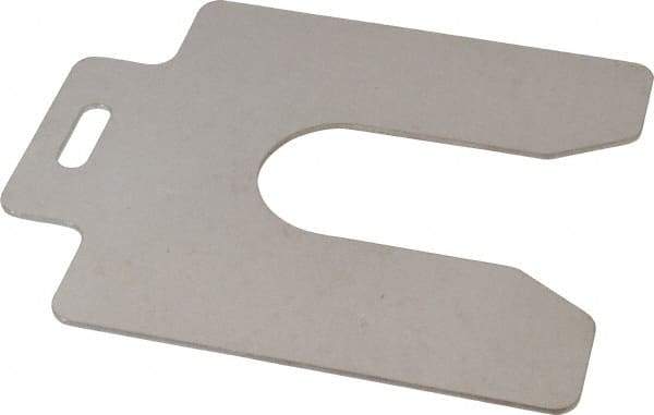 Made in USA - 10 Piece, 5 Inch Long x 5 Inch Wide x 0.075 Inch Thick, Slotted Shim Stock - Stainless Steel, 1-5/8 Inch Wide Slot - Caliber Tooling