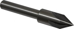 Interstate - 3/4" Head Diam, 1/2" Shank Diam, 4 Flute 60° High Speed Steel Countersink - Bright Finish, 4-1/8" OAL, Single End, Straight Shank, Right Hand Cut - Caliber Tooling