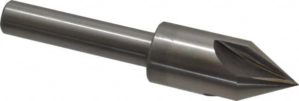 Interstate - 7/8" Head Diam, 1/2" Shank Diam, 4 Flute 60° High Speed Steel Countersink - Caliber Tooling