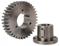 Browning - 12 Pitch, 4" Pitch Diam, 4.167" OD, 48 Tooth Bushed Spur Gear - 3/4" Face Width, 2-1/2" Hub Diam, 14.5° Pressure Angle, Steel - Caliber Tooling