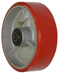 Value Collection - 4 Inch Diameter x 2 Inch Wide, Polyurethane Caster Wheel - 900 Lb. Capacity, 2-3/16 Inch Hub Length, 3/4 Inch Axle Diameter, Roller Bearing - Caliber Tooling