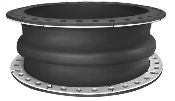 Mercer Rubber - 8" Pipe, Nitrile Single Arch Pipe Expansion Joint - 6" Long, 1/2" Extension, 3/4" Compression, 250 Max psi, Flanged - Caliber Tooling