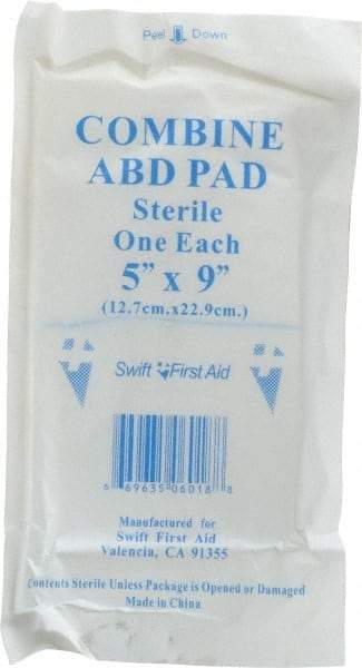 North - 9" Long x 5" Wide, General Purpose Pad - White, Sterile, Gauze Bandage - Caliber Tooling