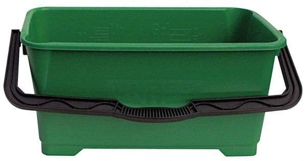 Unger - 6 Gal, Plastic Rectangular Green Bucket/Pail - Handle Included - Caliber Tooling