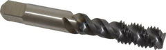 Kennametal - M10x1.50 Metric Coarse 3 Flute 6H Bottoming Spiral Flute Tap - Vanadium High Speed Steel, TiCN Finish, 2.94" OAL, Right Hand Flute, Right Hand Thread, Oversize, D6 - Caliber Tooling