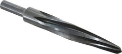 Made in USA - 13/16" Reamer Diam, 7/16" Small End Diam, 1/2" Diam Straight Shank, 4-1/2" Flute, Bridge Reamer - Caliber Tooling