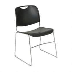 NPS - Polypropylene Black Chrome Stacking Chair - Silver Frame, 19-1/4 Inch Wide x 21-1/4 Inch Deep x 17-1/2 Inch High - Caliber Tooling