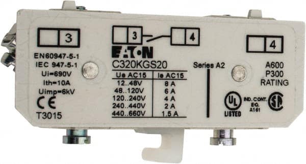 Eaton Cutler-Hammer - Starter Auxiliary Contact - For Use with 100-400A Contactors - Caliber Tooling