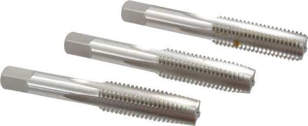 Hertel - M14x2.00 Metric Coarse, 4 Flute, Bottoming, Plug & Taper, Bright Finish, High Speed Steel Tap Set - 3-19/32" OAL, 6H Class of Fit - Caliber Tooling