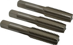 Hertel - M18x2.50 Metric Coarse, 4 Flute, Bottoming, Plug & Taper, Bright Finish, High Speed Steel Tap Set - 4-1/32" OAL, 6H Class of Fit - Exact Industrial Supply