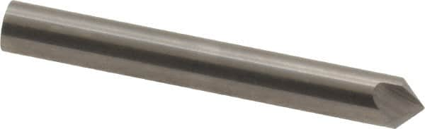 Hertel - 3/16" Head Diam, 3/16" Shank Diam, 3 Flute 90° Solid Carbide Countersink - Bright Finish, 1-1/2" OAL, Single End, Straight Shank, Right Hand Cut - Caliber Tooling