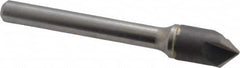 Hertel - 3/8" Head Diam, 1/4" Shank Diam, 3 Flute 90° Solid Carbide Countersink - Bright Finish, 2-1/2" OAL, Single End, Straight Shank, Right Hand Cut - Caliber Tooling