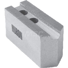 Huron Machine Products - Soft Lathe Chuck Jaws; Jaw Type: Square ; Material: 1018 Steel ; Jaw Interface Type: 1.5mm x 60? Serrated ; Maximum Compatible Chuck Diameter (Inch): 8 ; Minimum Compatible Chuck Diameter (Inch): 1 ; Overall Height (Inch): 4 - Exact Industrial Supply