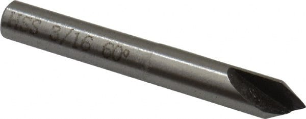 Interstate - 3/16" Head Diam, 3/16" Shank Diam, 1 Flute 60° High Speed Steel Countersink - Caliber Tooling