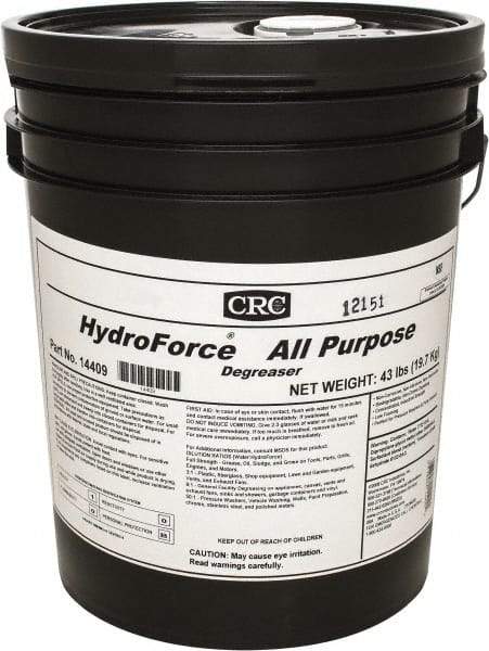 CRC - 5 Gal Bucket Cleaner/Degreaser - Liquid, Biodegradable, Concentrated, Unscented - Caliber Tooling