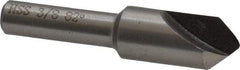 Interstate - 3/8" Head Diam, 1/4" Shank Diam, 1 Flute 82° High Speed Steel Countersink - Bright Finish, 1-3/4" OAL, Single End, Straight Shank, Right Hand Cut - Caliber Tooling